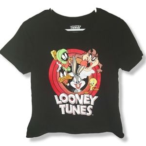 Looney Tunes Medium Graphic Tee T-shirt Cropped Short Sleeve Jerry Leigh